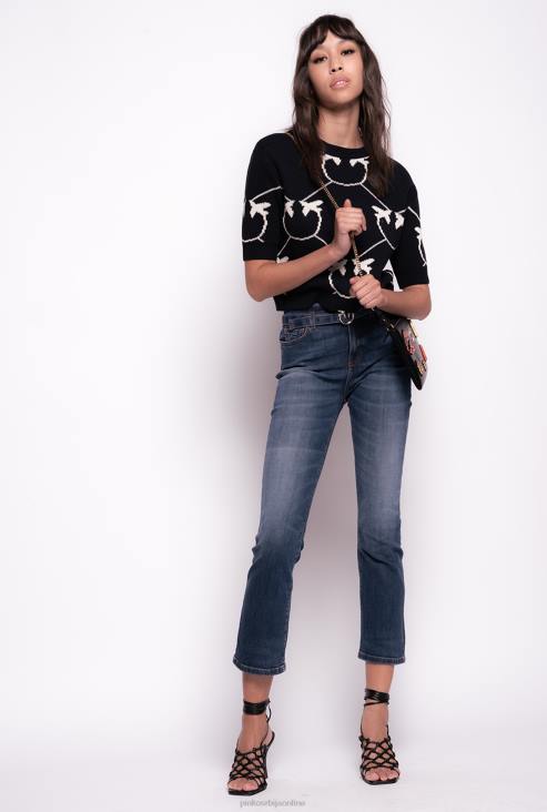 фармерке | Pinko мострине плаве боотцут фармерке са каишем са љубавним птицама JFH4895