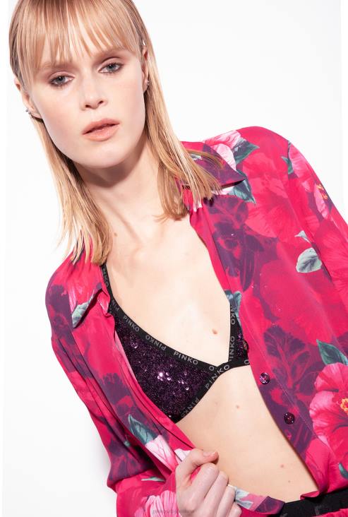 купаћи костими | Pinko интензивна љубичаста троугласти бикини горњи дио са шљокицама JFH4946