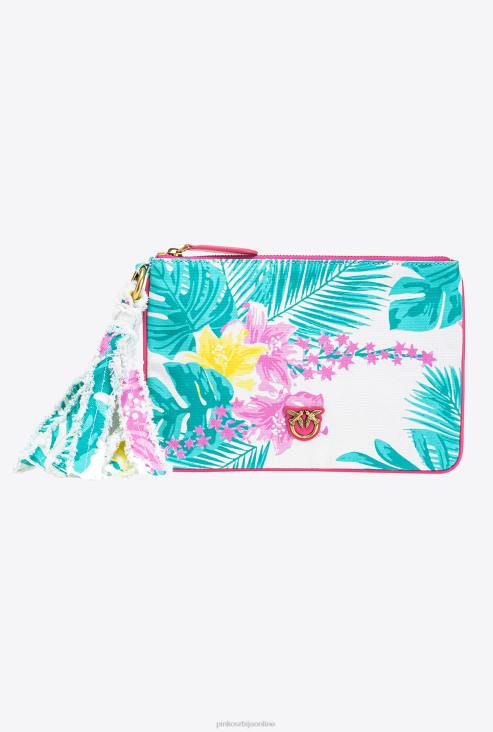 цлутцх багс | Pinko мулт. бело/жуто равна торба од рециклираног платна са штампом JFH41276