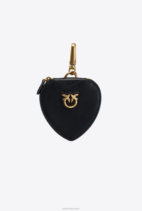 мицролове торбе | Pinko црно-античко злато шарм у облику срца са огледалом JFH41247